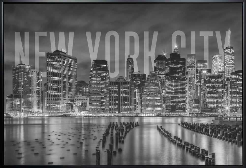 Art mural NEW YORK CITY Skyline Monochrome