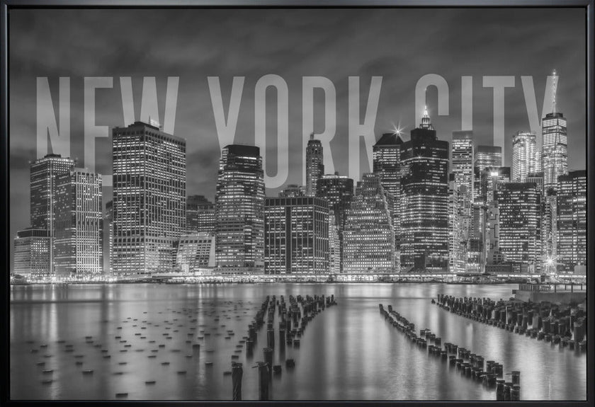 Art mural NEW YORK CITY Skyline Monochrome