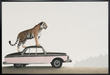 Wall art Tiger on a car roof