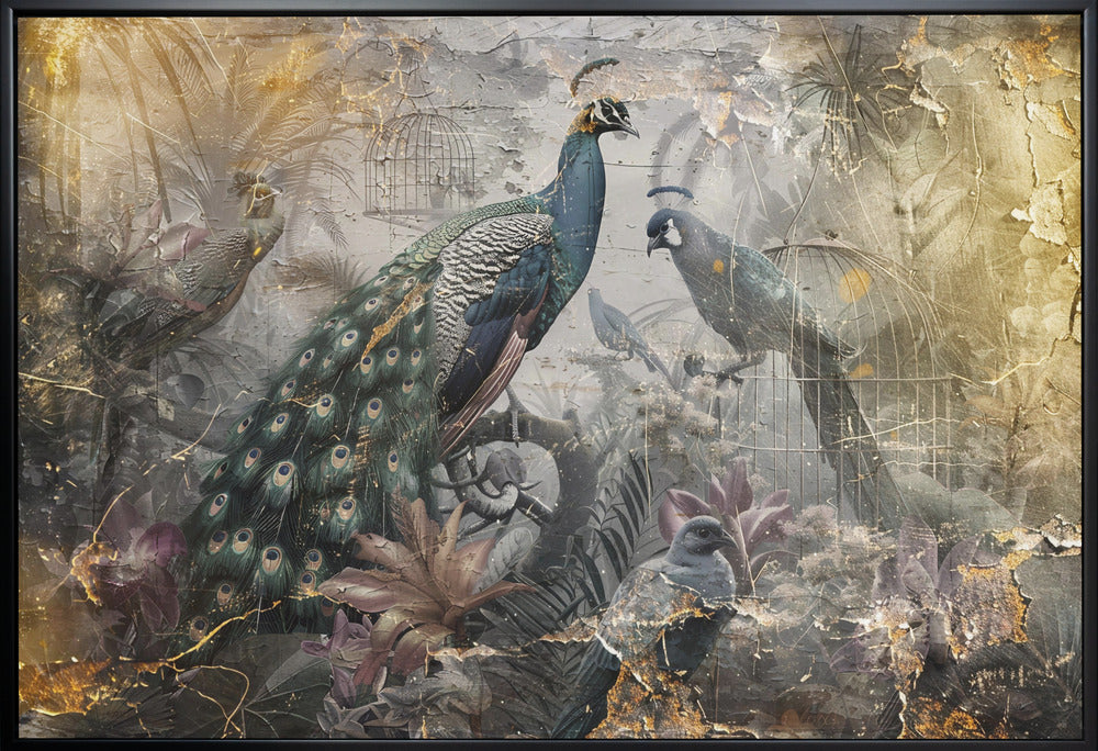 Illustration murale, art mural, oiseaux, animaux, illustration vintage, art mural 18