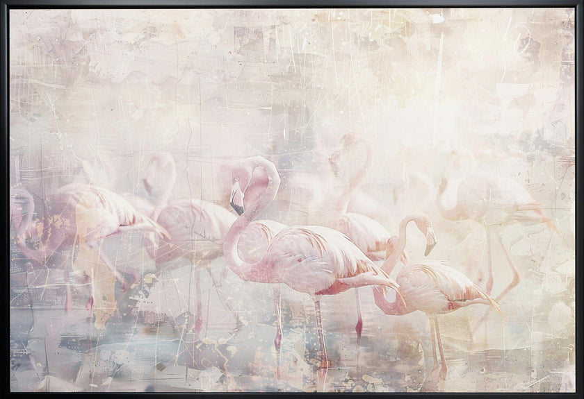 Wall art Flamingo Animal Vintage Art Illustration Wallart 10