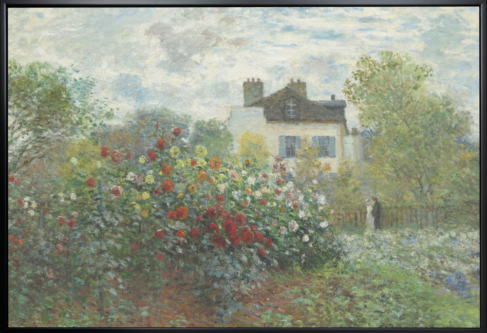 Le jardin de l'artiste à Argenteuil, un coin de jardin avec des dahlias (1873)