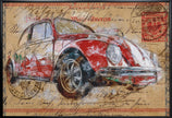 Wall art Volkswagen rouge