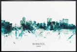 Wall art, ligne d'horizon de Winnipeg, Canada.