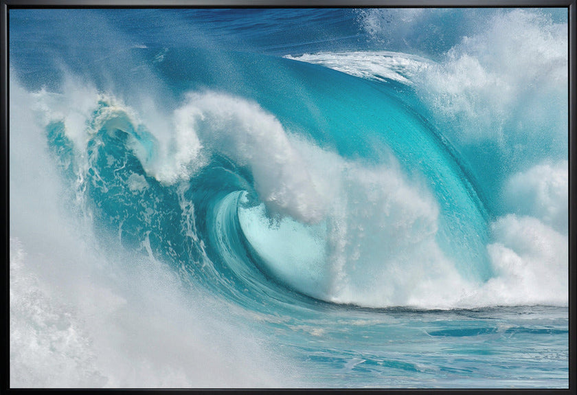 Impression sur toile : Wall art When the ocean turns into blue fire