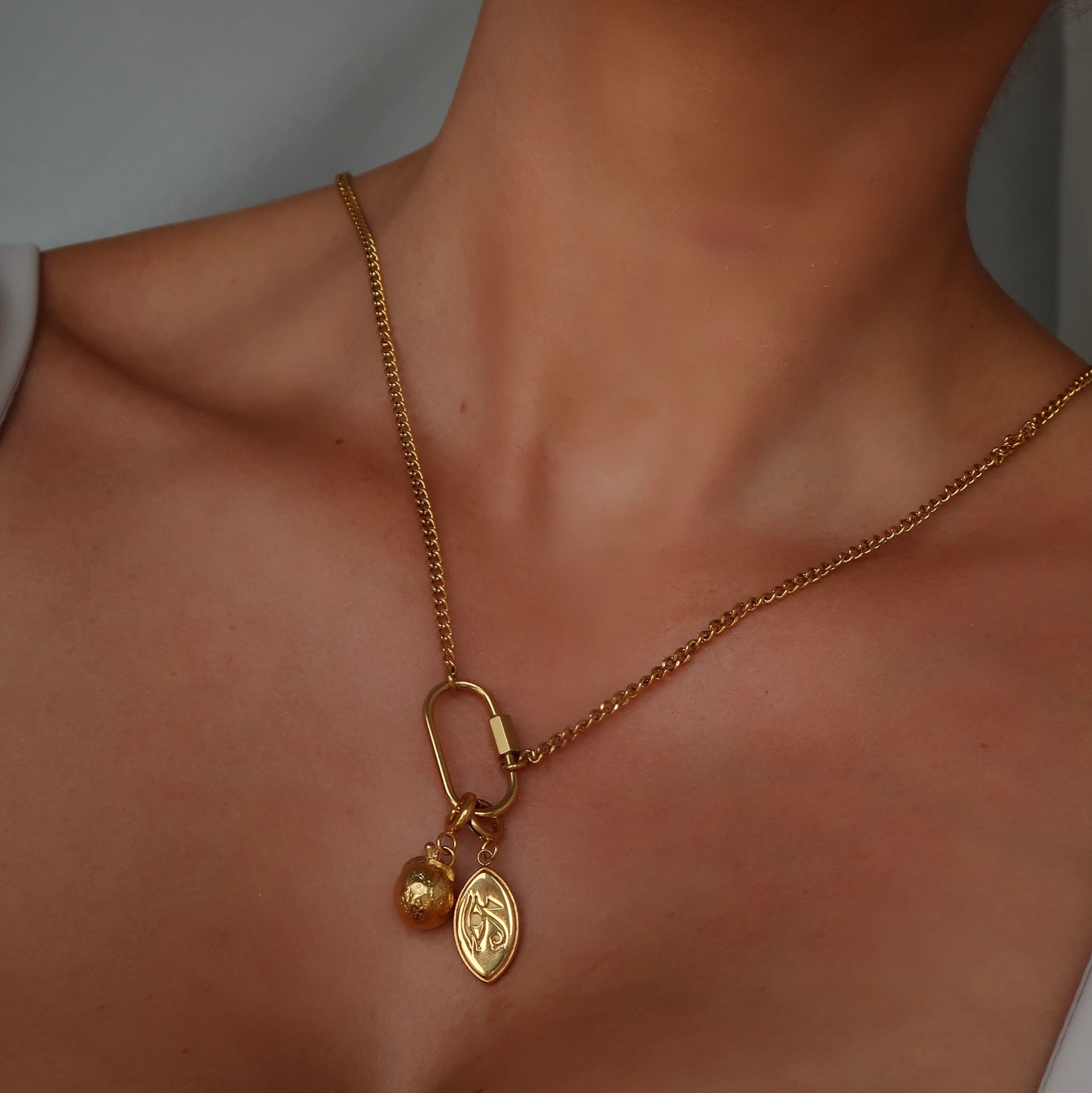 Carabiner Necklace- Gold