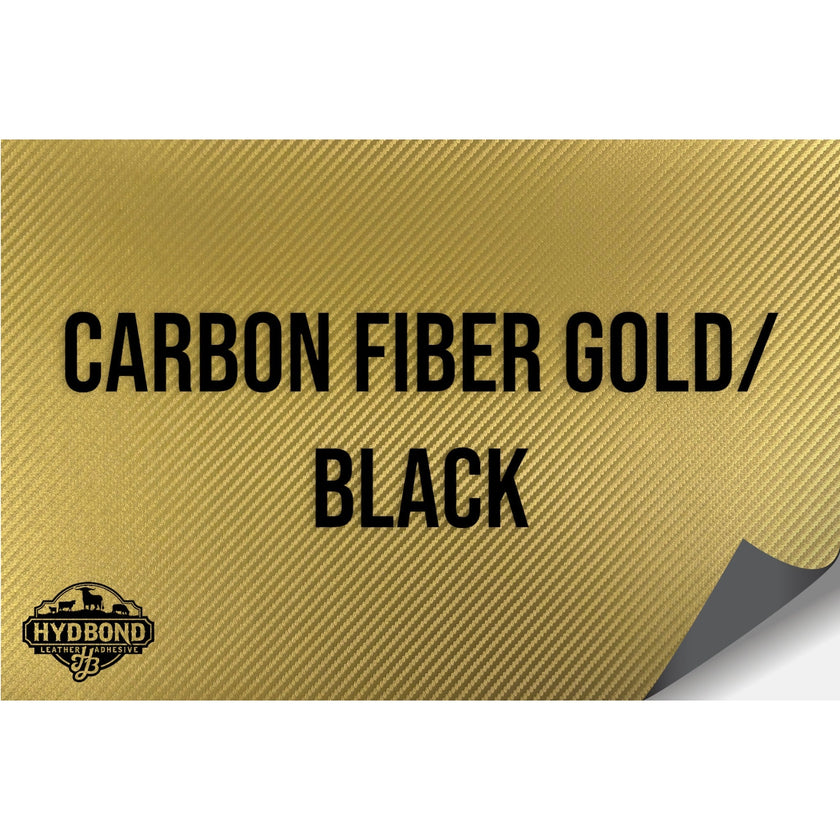 NO ADHESIVE CARBON FIBER GOLD/BLACK HYDBOND LEATHERETTE SHEET (12