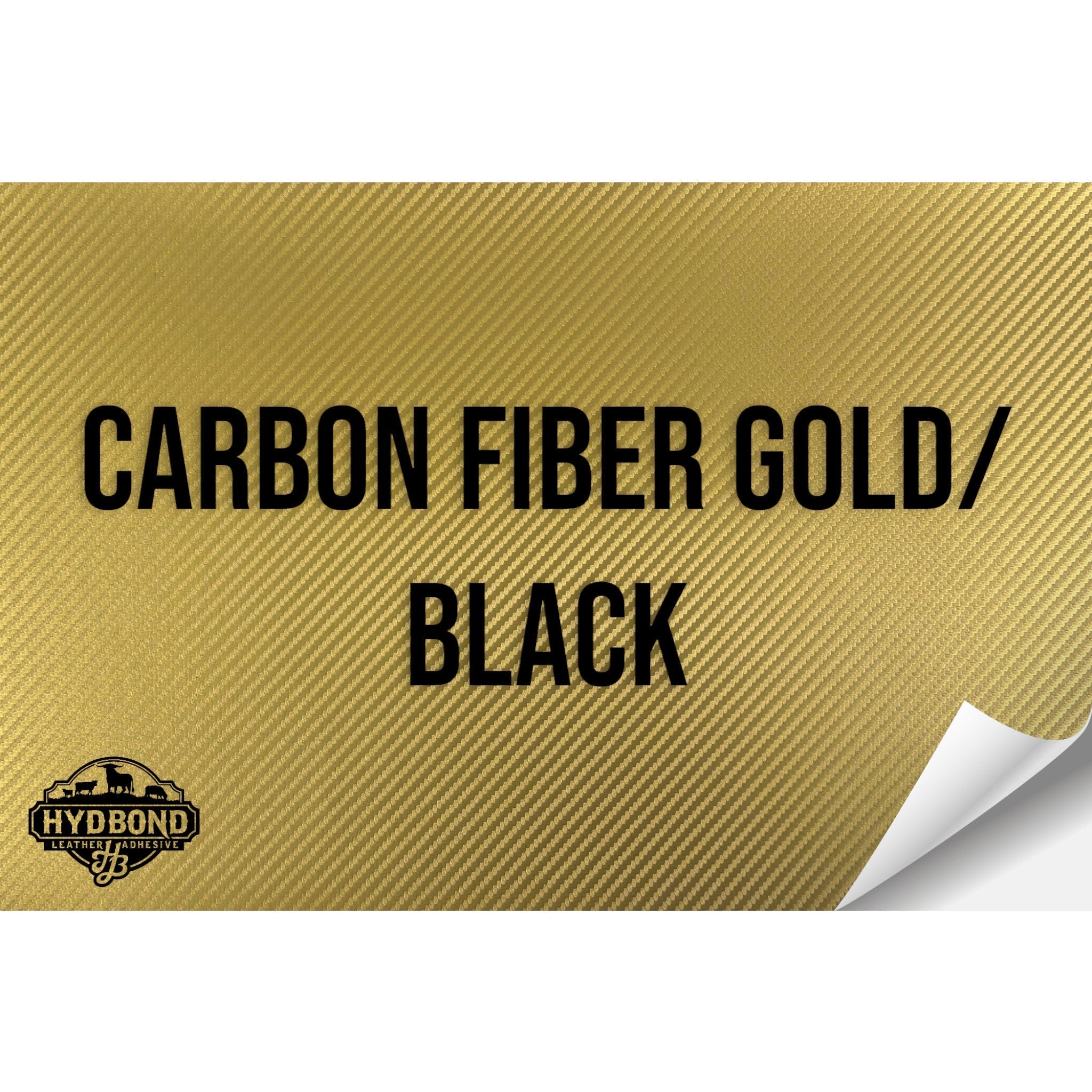 CARBON FIBER GOLD/BLACK WITH ADHESIVE HYDBOND LEATHERETTE SHEET (12