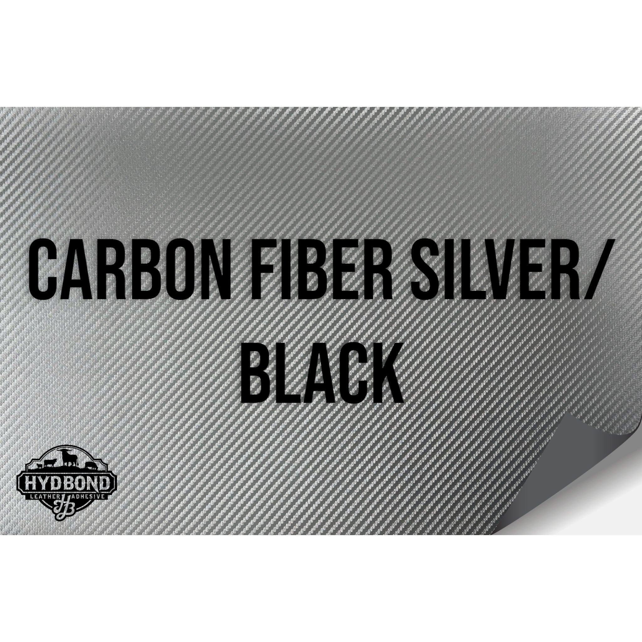 NO ADHESIVE CARBON FIBER SILVER/BLACK HYDBOND LEATHERETTE SHEET (12
