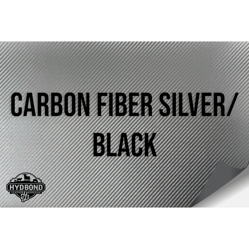 NO ADHESIVE CARBON FIBER SILVER/BLACK HYDBOND LEATHERETTE SHEET (12