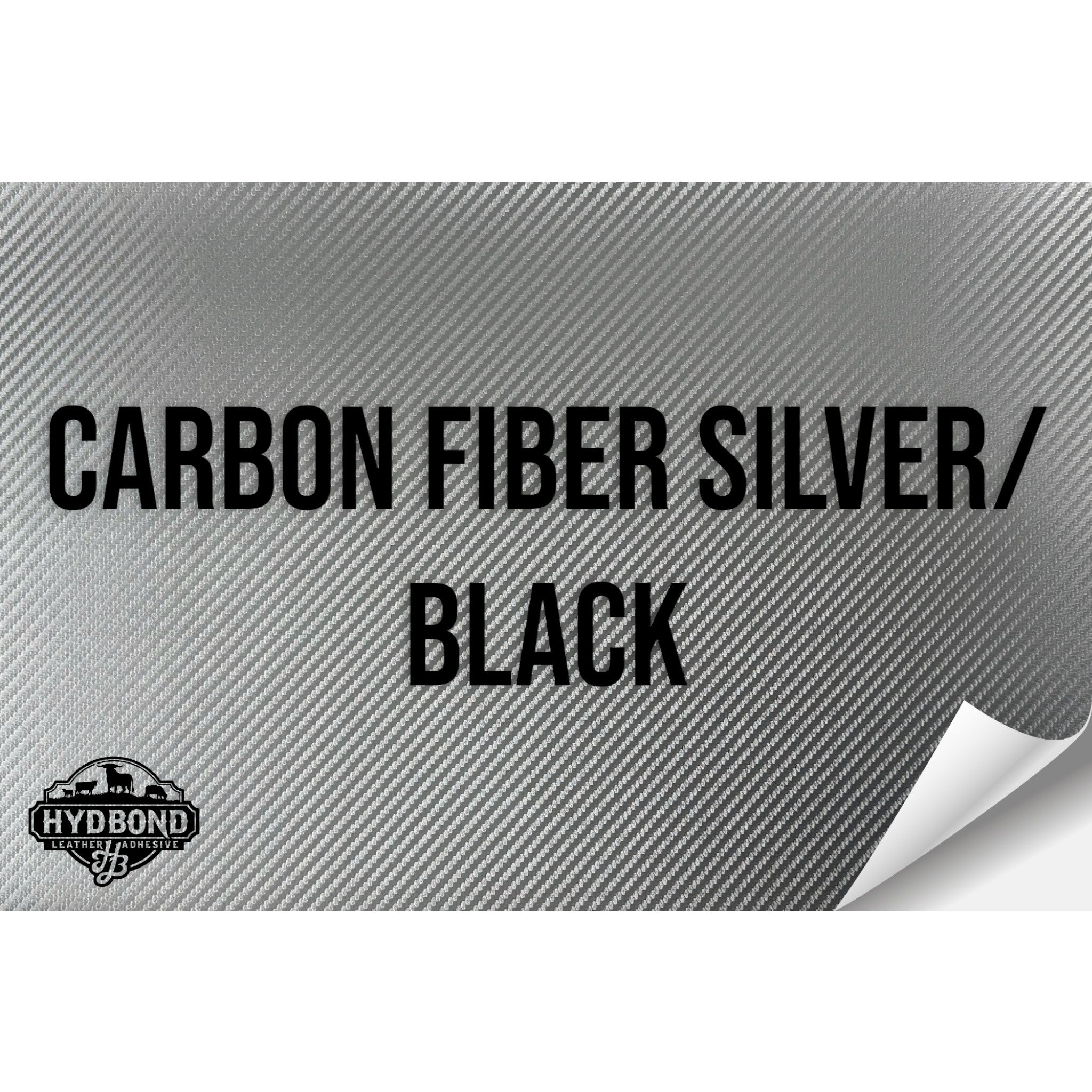 CARBON FIBER SILVER/BLACK WITH ADHESIVE HYDBOND LEATHERETTE SHEET (12