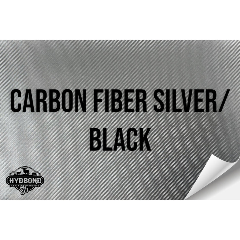 CARBON FIBER SILVER/BLACK WITH ADHESIVE HYDBOND LEATHERETTE SHEET (12