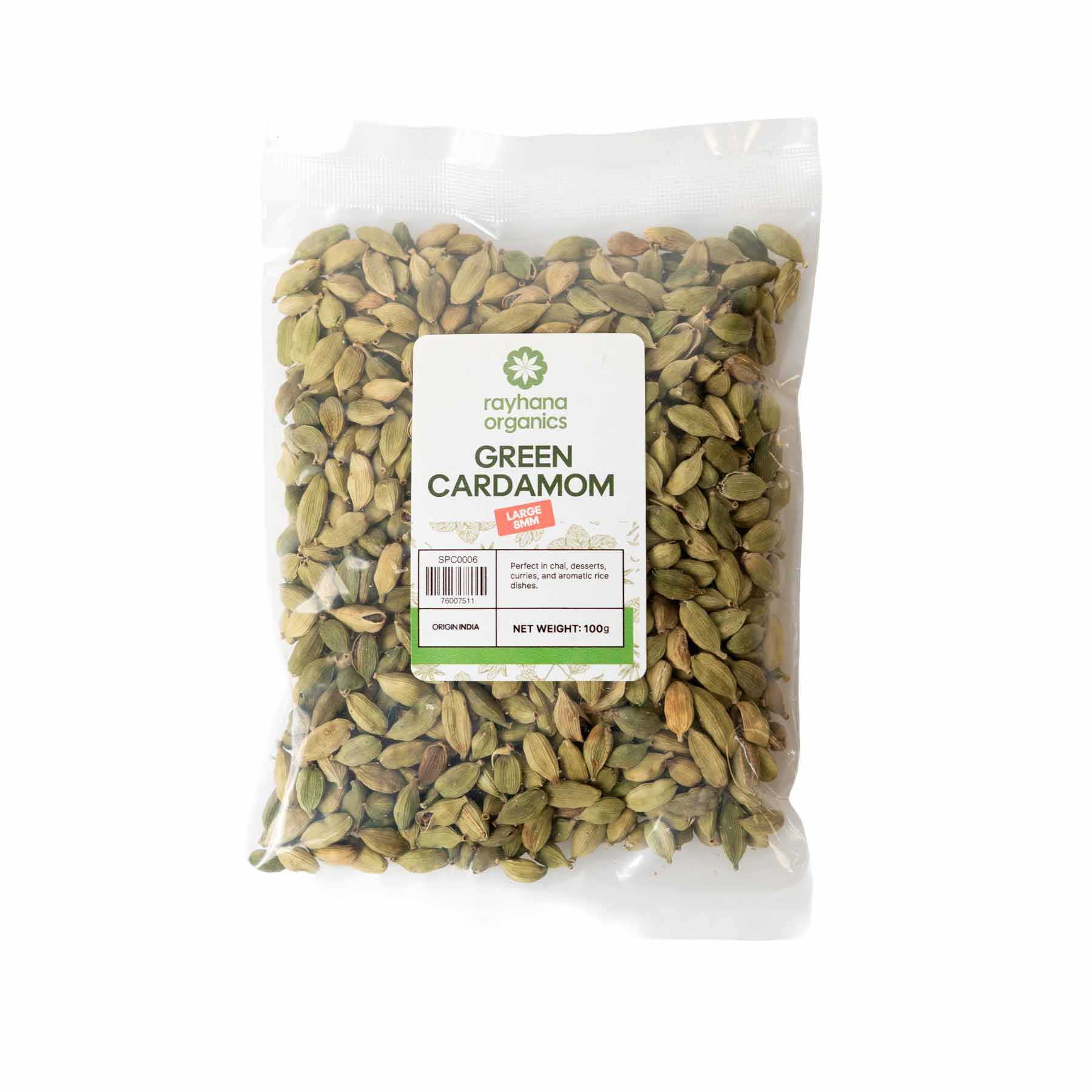 Green Cardamom Pods 8MM – Premium Whole Spices