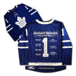 JOHNNY BOWER TORONTO MAPLE LEAFS CAREER JERSEY – AUTOGRAPHED NHL MEMORABILIA – LIMITED EDITION /299 – HALL OF FAME COLLECTIBLE (SIZE L OR XL)
