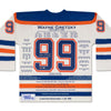 WAYNE GRETZKY WHITE CAREER JERSEY #1 OF 99 (SIZE L OR XL) - UPPER DECK COA - AUTOGRAPHED LIMITED EDITION NHL COLLECTIBLE - EDMONTON OILERS