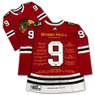 BOBBY HULL CHICAGO BLACKHAWKS CAREER JERSEY – GOLDEN JET RED EDITION – AUTOGRAPHED COLLECTIBLE – LIMITED EDITION /9 – OFFICIAL NHL HOCKEY MEMORABILIA (SIZE L OR XL)