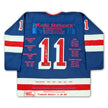 MARK MESSIER NY RANGERS CAREER JERSEY #11 OF 199 – AUTOGRAPHED – (SIZE L OR XL) – LIMITED EDITION NHL COLLECTIBLE