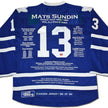 MATS SUNDIN CAREER JERSEY #199 OF 199 AUTOGRAPHED – LIMITED EDITION COLLECTIBLE – TORONTO MAPLE LEAFS LEGEND (SIZE L OR XL)