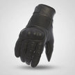 Cascade Men’s Leather Motorcycle Gloves. Armored Biker Gloves with Rubber Knuckles & Zipper Closure