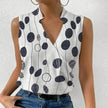 Casual Printed Tops Summer V-neck Sleeveless blouse  evening top women