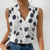Casual Printed Tops Summer V-neck Sleeveless blouse  evening top women