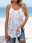 Casual Round Neck sleeveless loose summer Beach top women