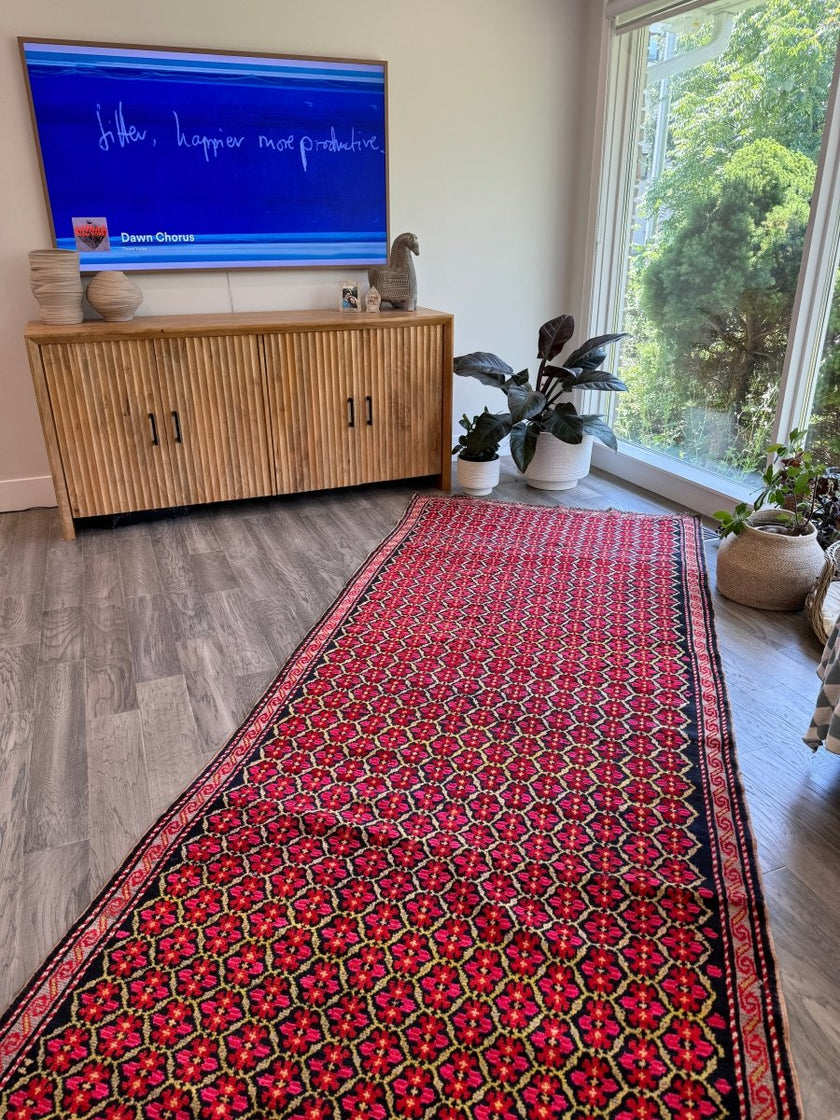 Caucasian Karabagh Runner Rug | 4' 1