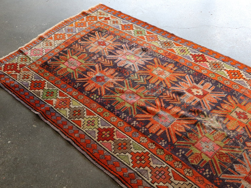 Caucasian Kazak Runner Rug | 3' 11