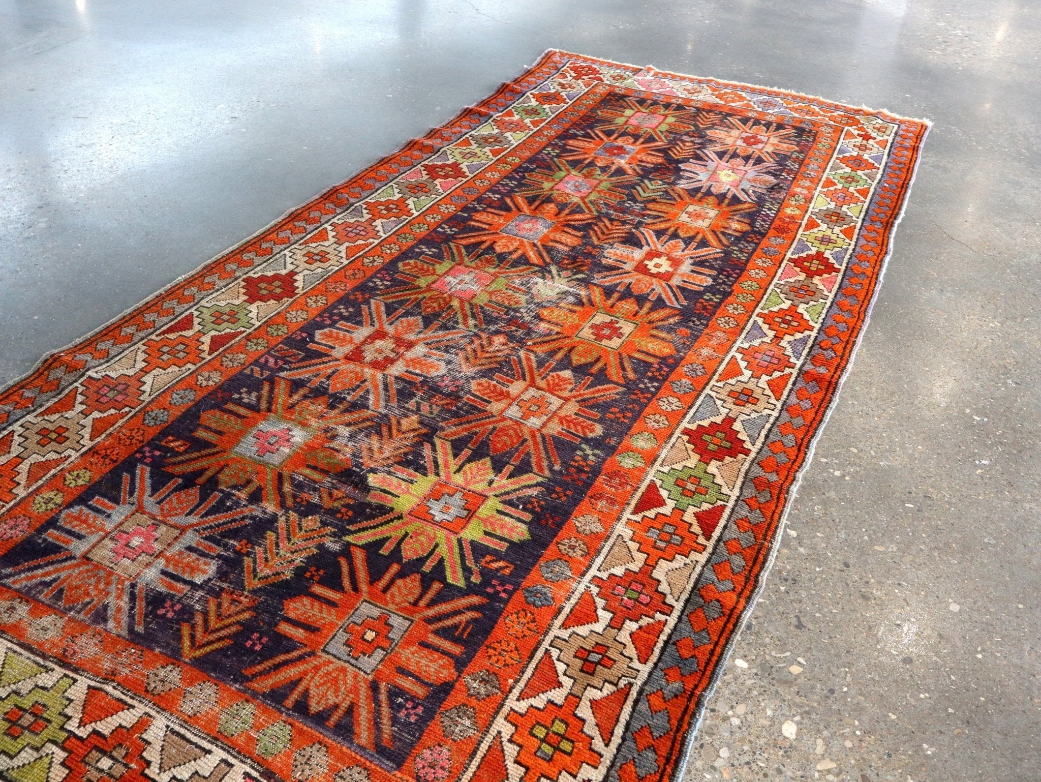 Caucasian Kazak Runner Rug | 3' 11