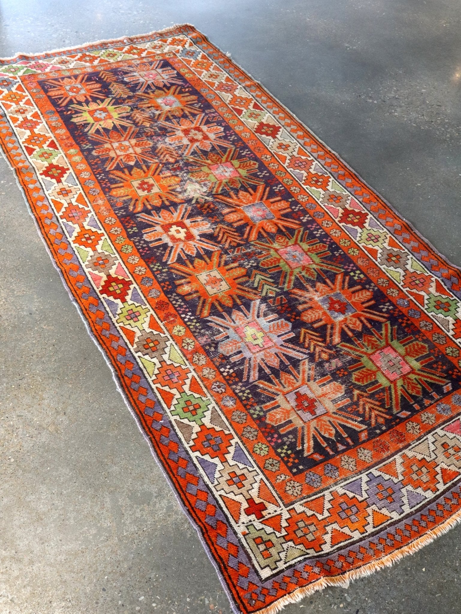 Caucasian Kazak Runner Rug | 3' 11