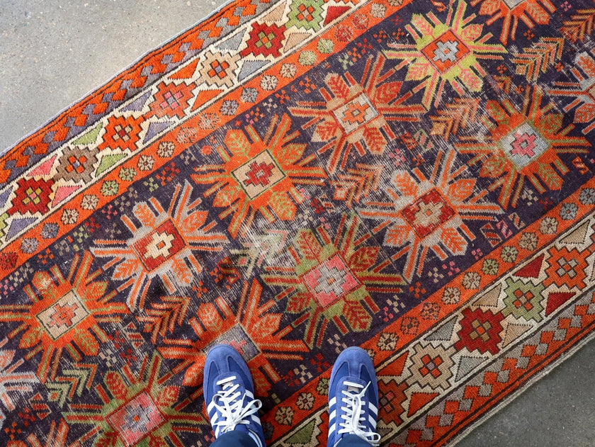 Caucasian Kazak Runner Rug | 3' 11