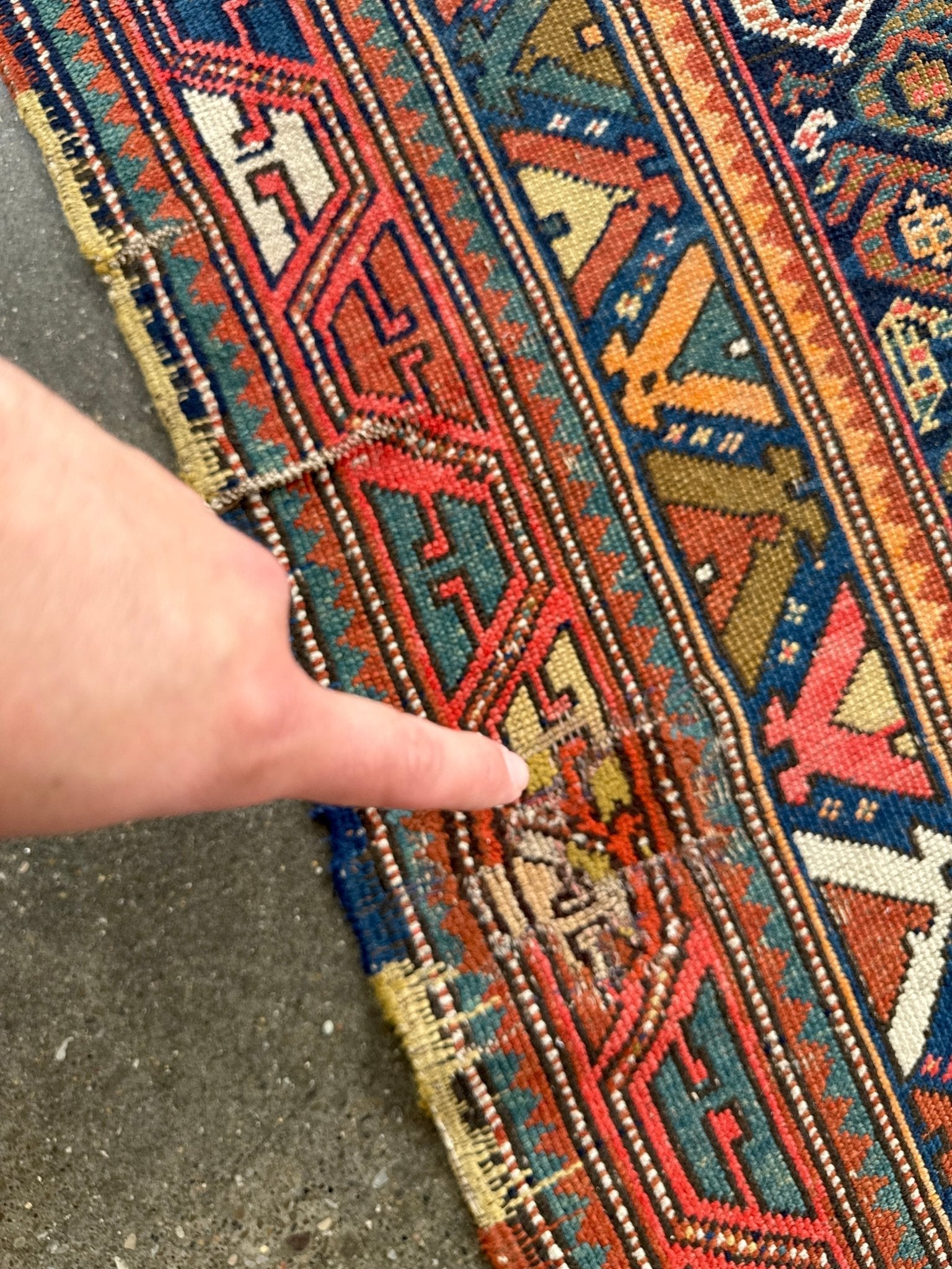 Caucasian Kazak Runner Rug | 4' 4
