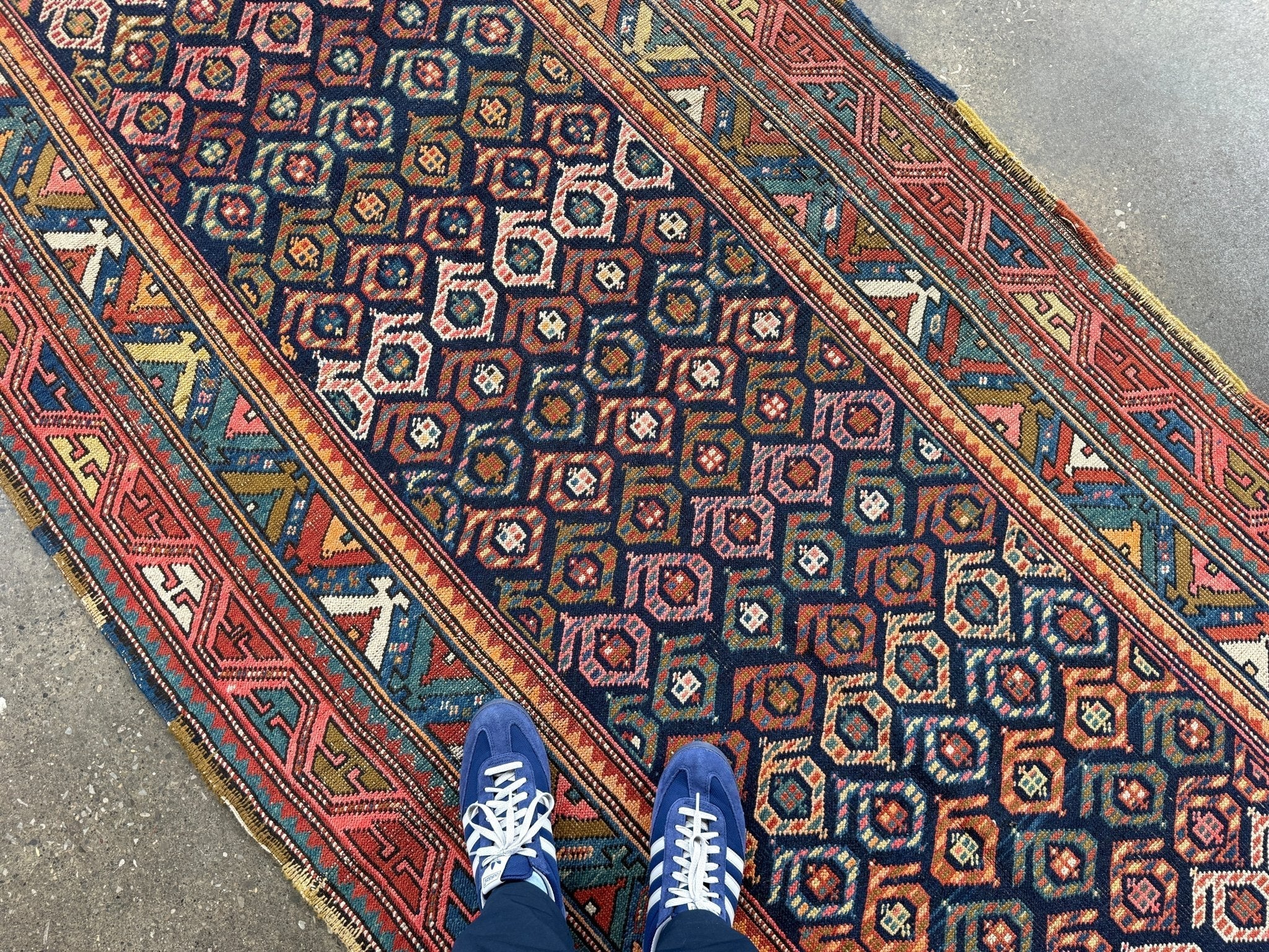 Caucasian Kazak Runner Rug | 4' 4