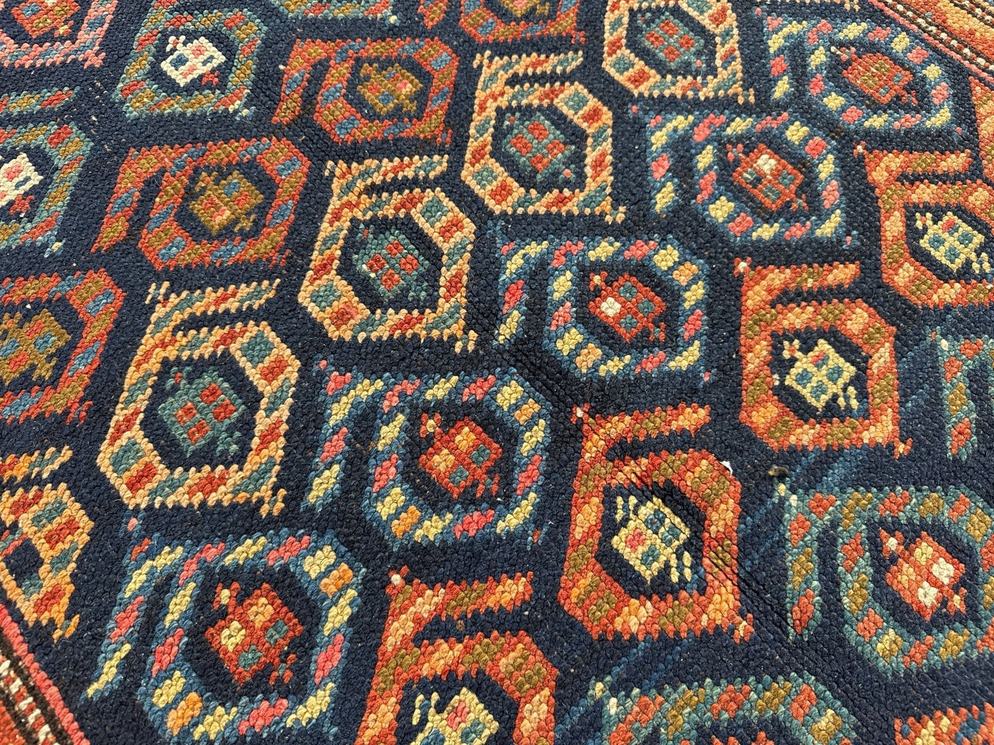 Caucasian Kazak Runner Rug | 4' 4