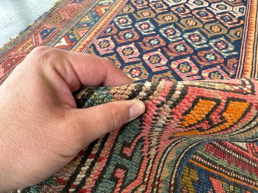 Caucasian Kazak Runner Rug | 4' 4