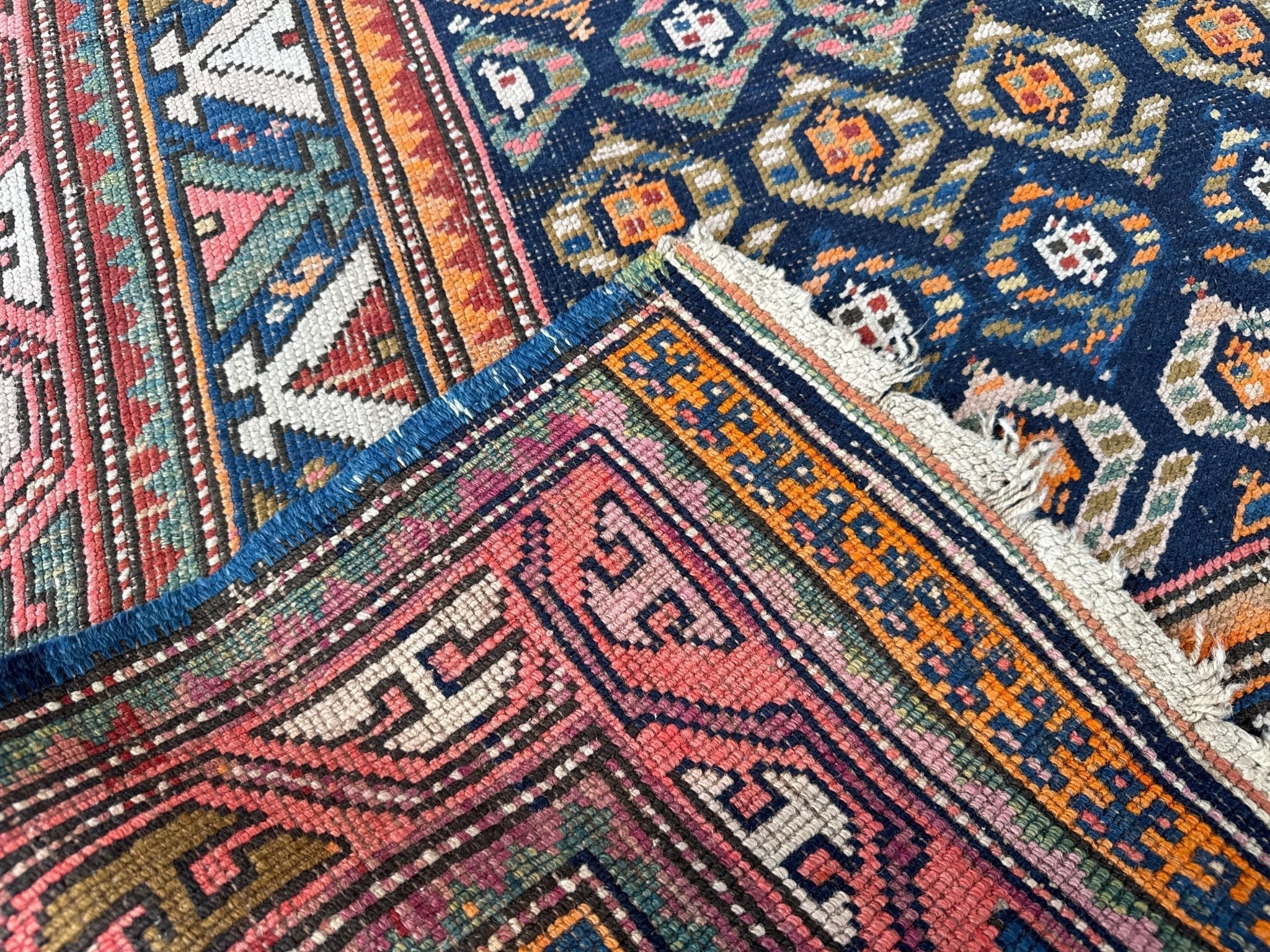 Caucasian Kazak Runner Rug | 4' 4