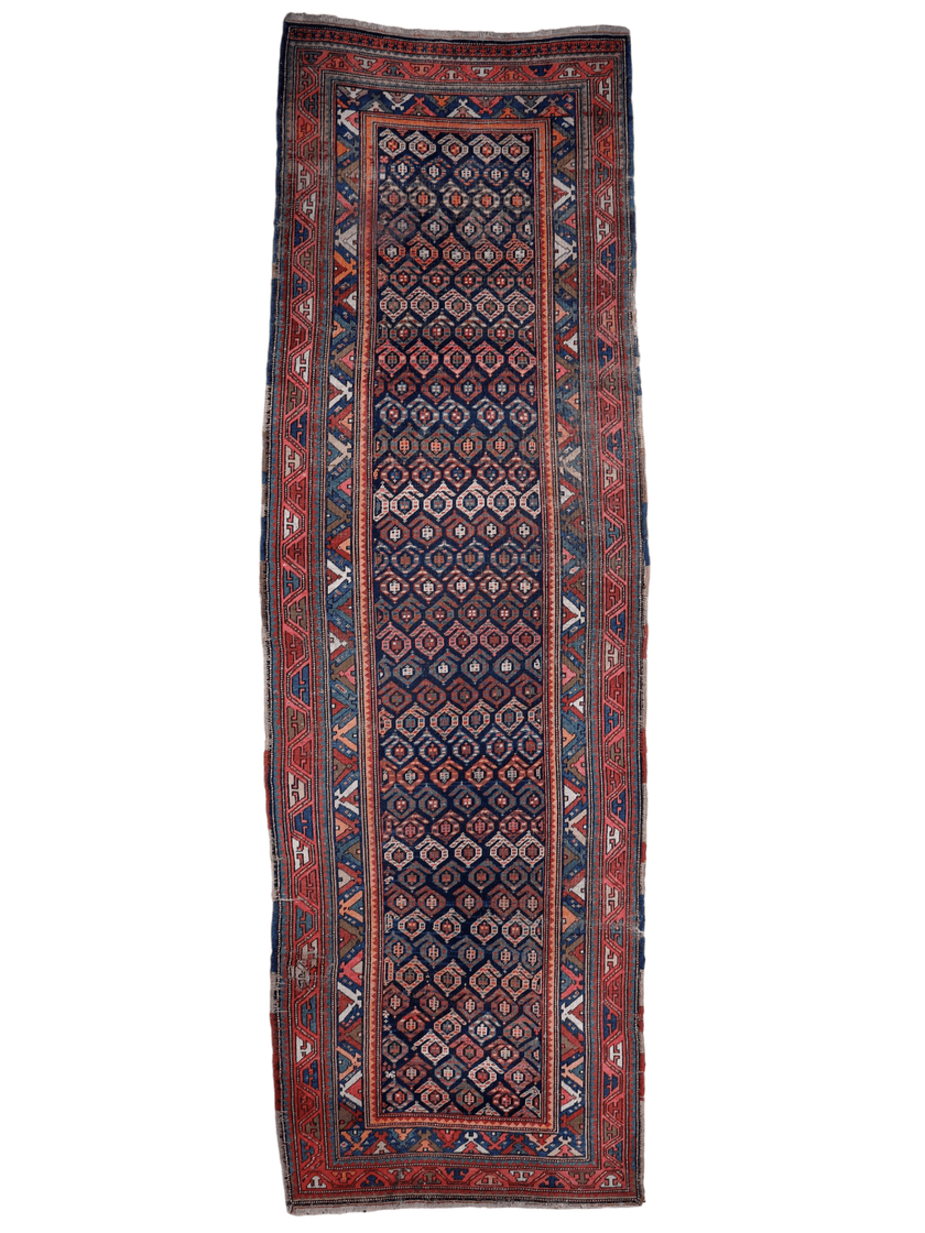 Caucasian Kazak Runner Rug | 4' 4