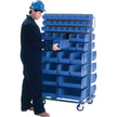 Double-Sided Mobile Bin Rack, Double-sided, 96 bins, 36