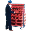 Double-Sided Mobile Bin Rack, Double-sided, 96 bins, 36