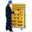 Double-Sided Mobile Bin Rack, Double-sided, 96 bins, 36