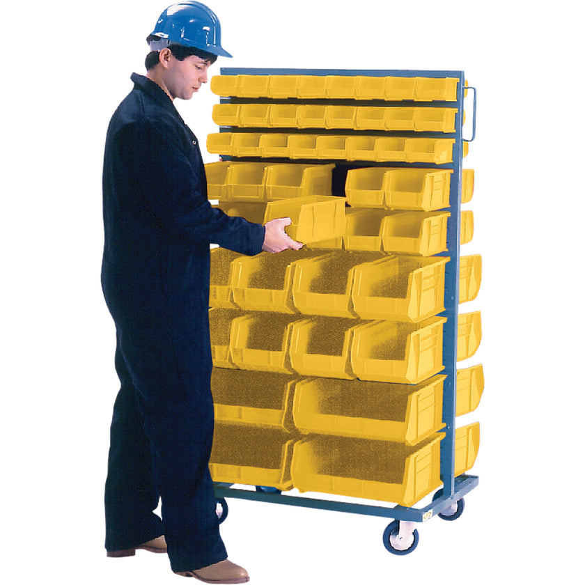 Double-Sided Mobile Bin Rack, Double-sided, 96 bins, 36