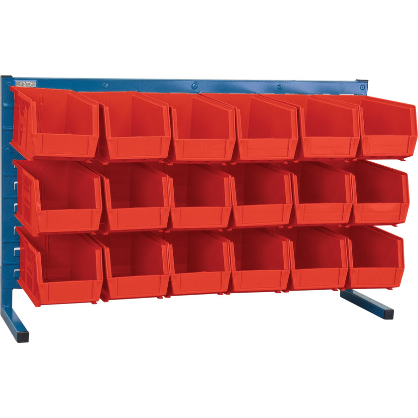 Louvered Rack with Bins, 18 Bins, 36