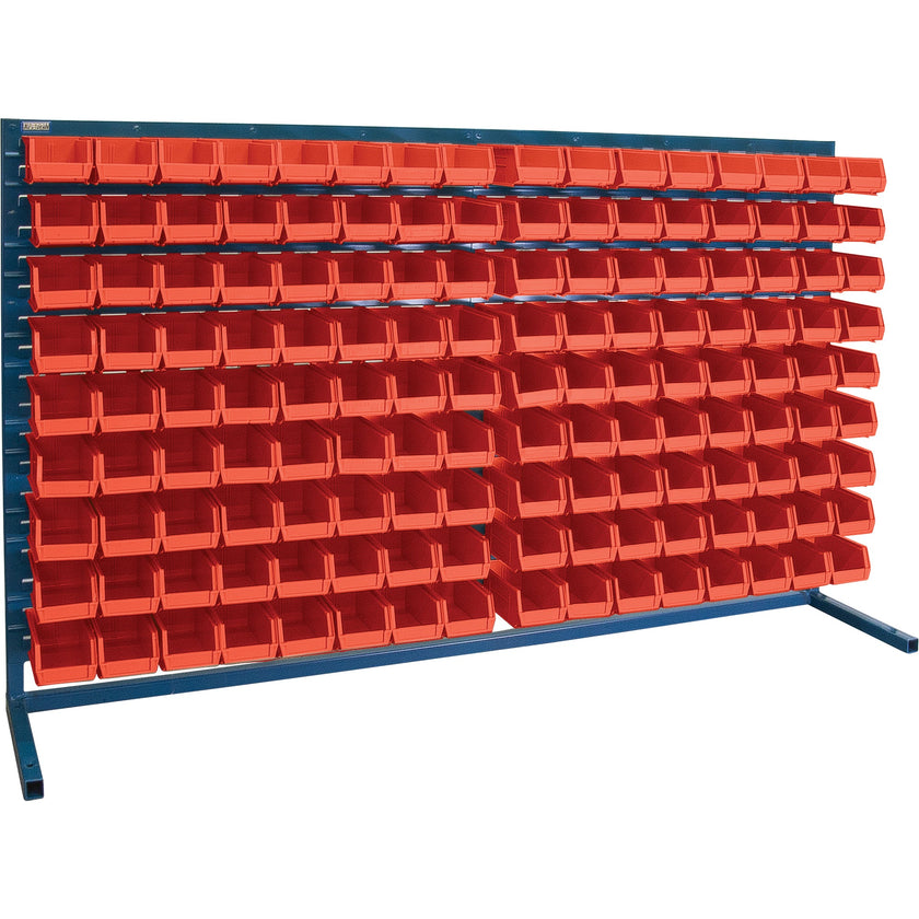 Louvered Rack with Bins, 144 Bins, 72