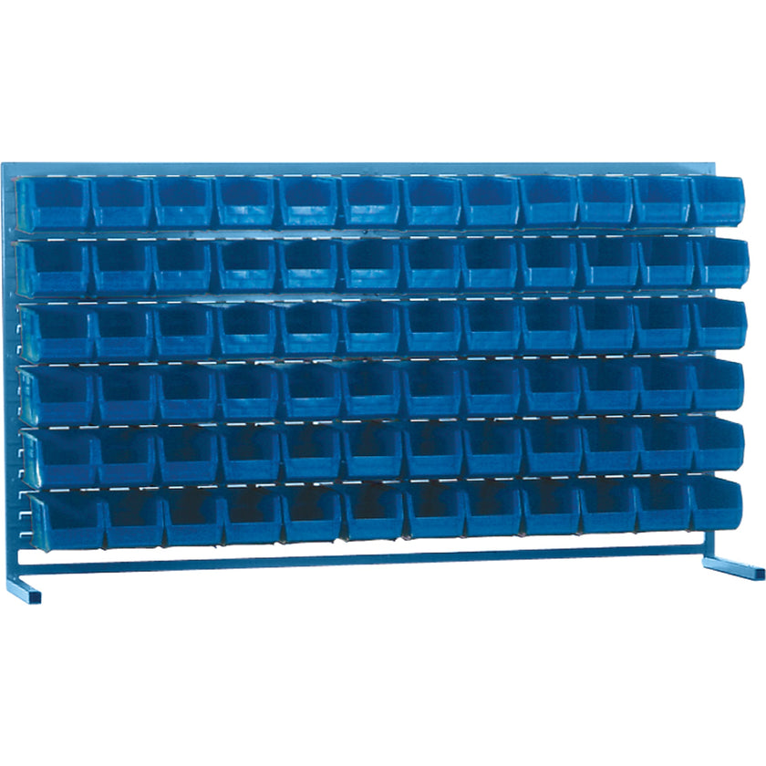 Louvered Rack with Bins, 72 Bins, 72