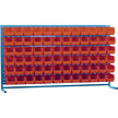 Louvered Rack with Bins, 72 Bins, 72