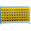 Louvered Rack with Bins, 72 Bins, 72