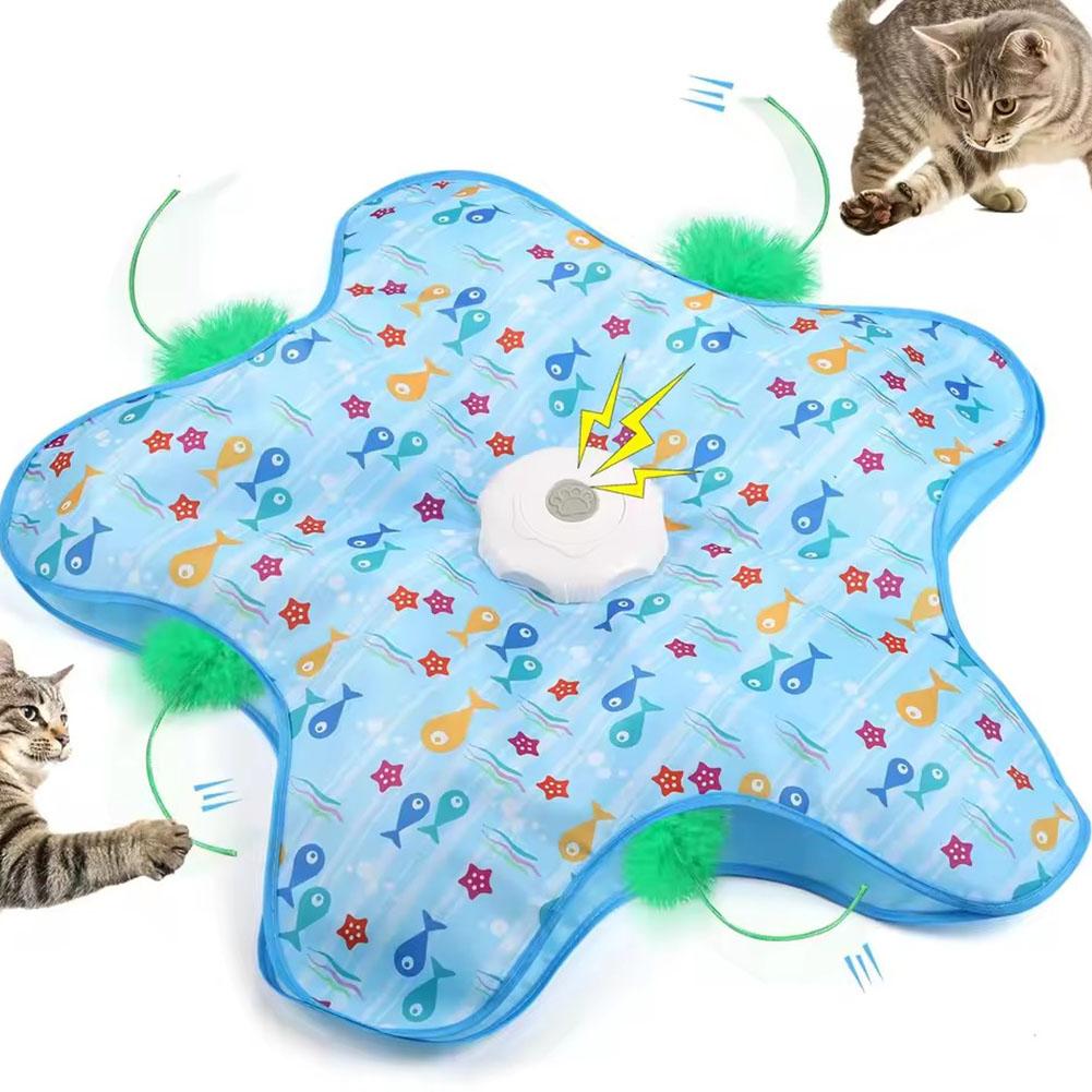 Interactive Hide & Seek Cat Toy – Electric Hunting Dome with Concealed Feather Wand for Indoor Cats