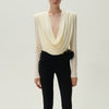 Top Fashion Swing pleated draping cowl neck blouse top