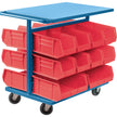 Bin Cart with Bins, Double-sided, 20 bins, 24