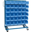 Single-Sided Mobile Bin Rack, Single-sided, 36 bins, 36